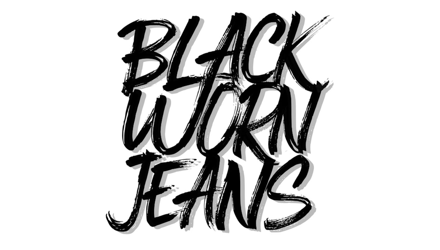 BLACK WORN JEANS